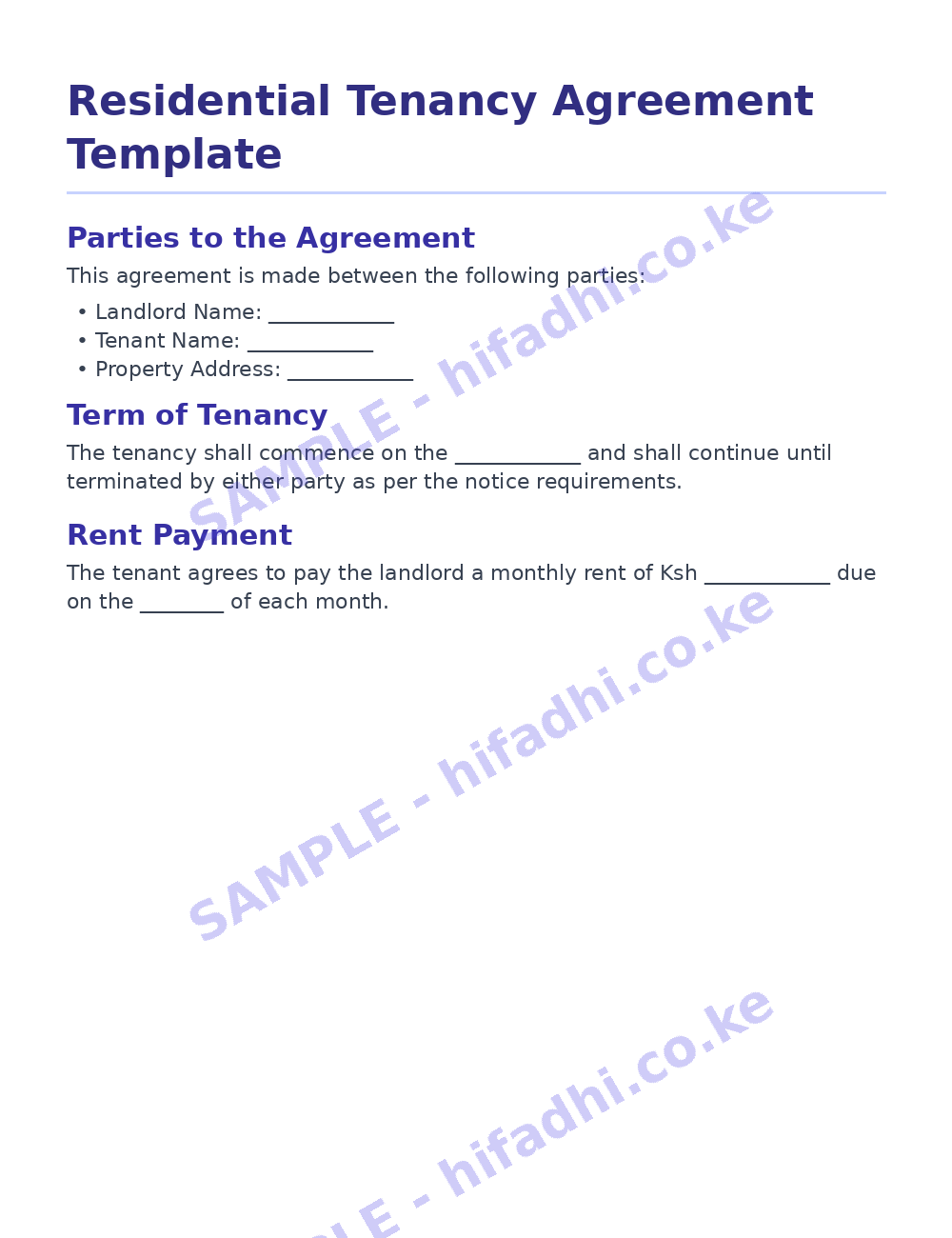 Residential Tenancy Agreement Template